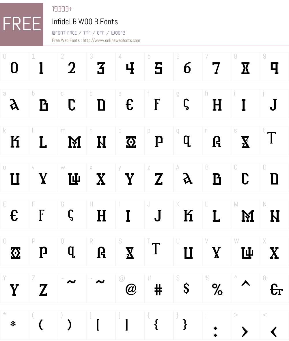 InfidelBW00-B Font Screenshots