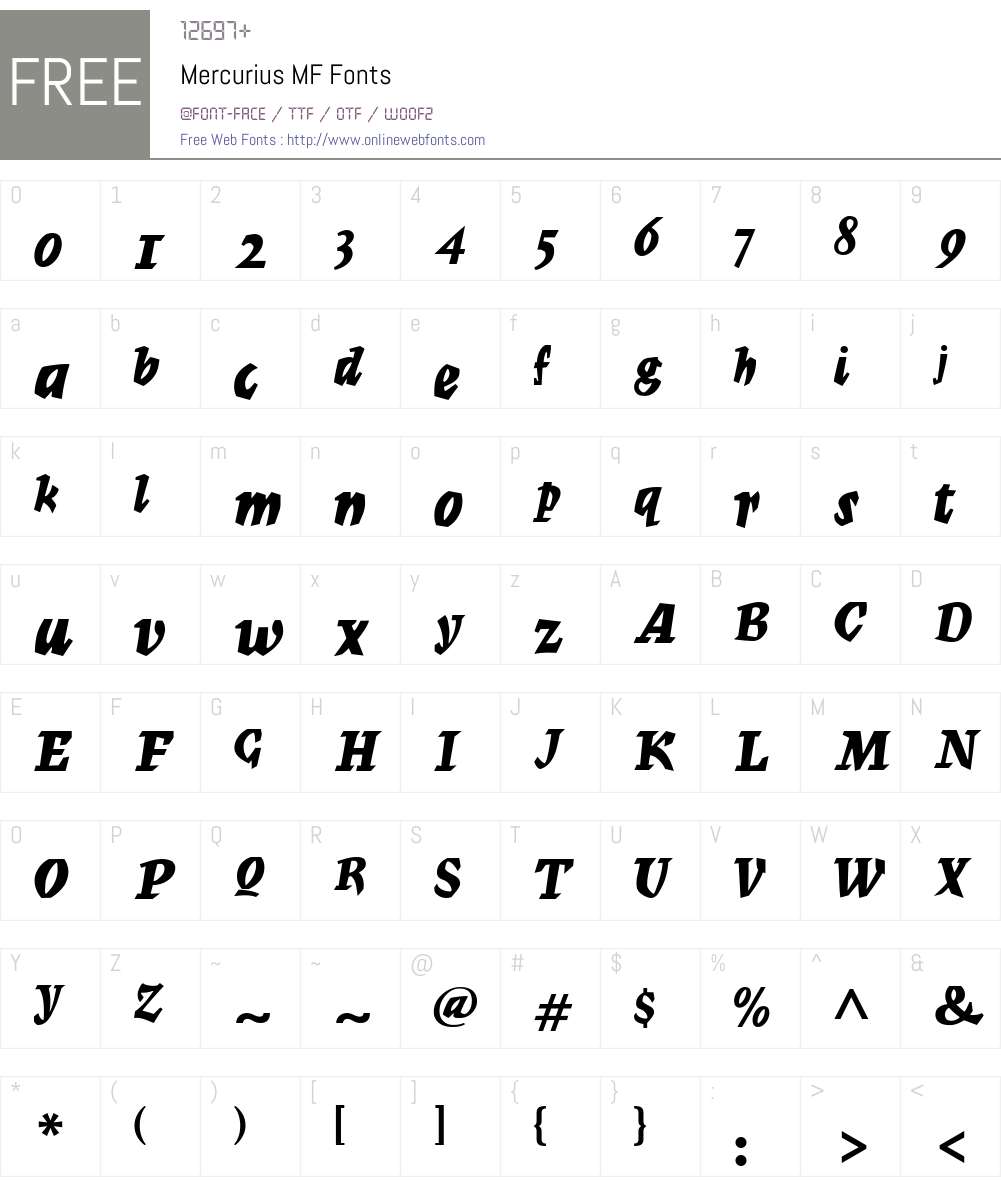 Mercurius MF Font Screenshots