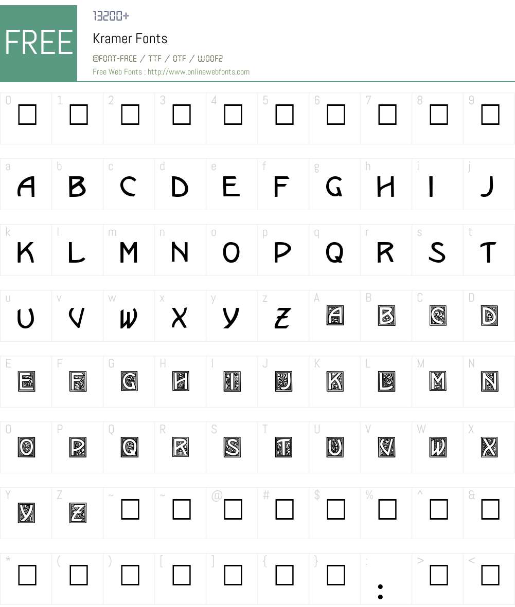 Kramer Font Screenshots