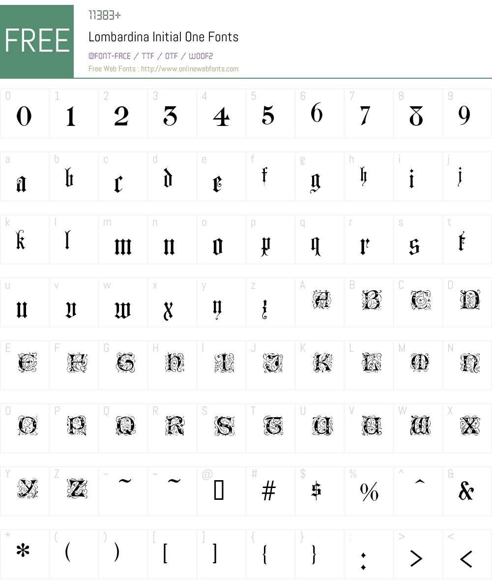 Lombardina Initial One Font Screenshots