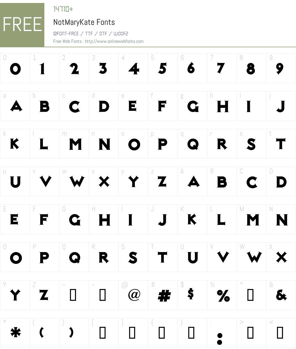 NotMaryKate Font Screenshots