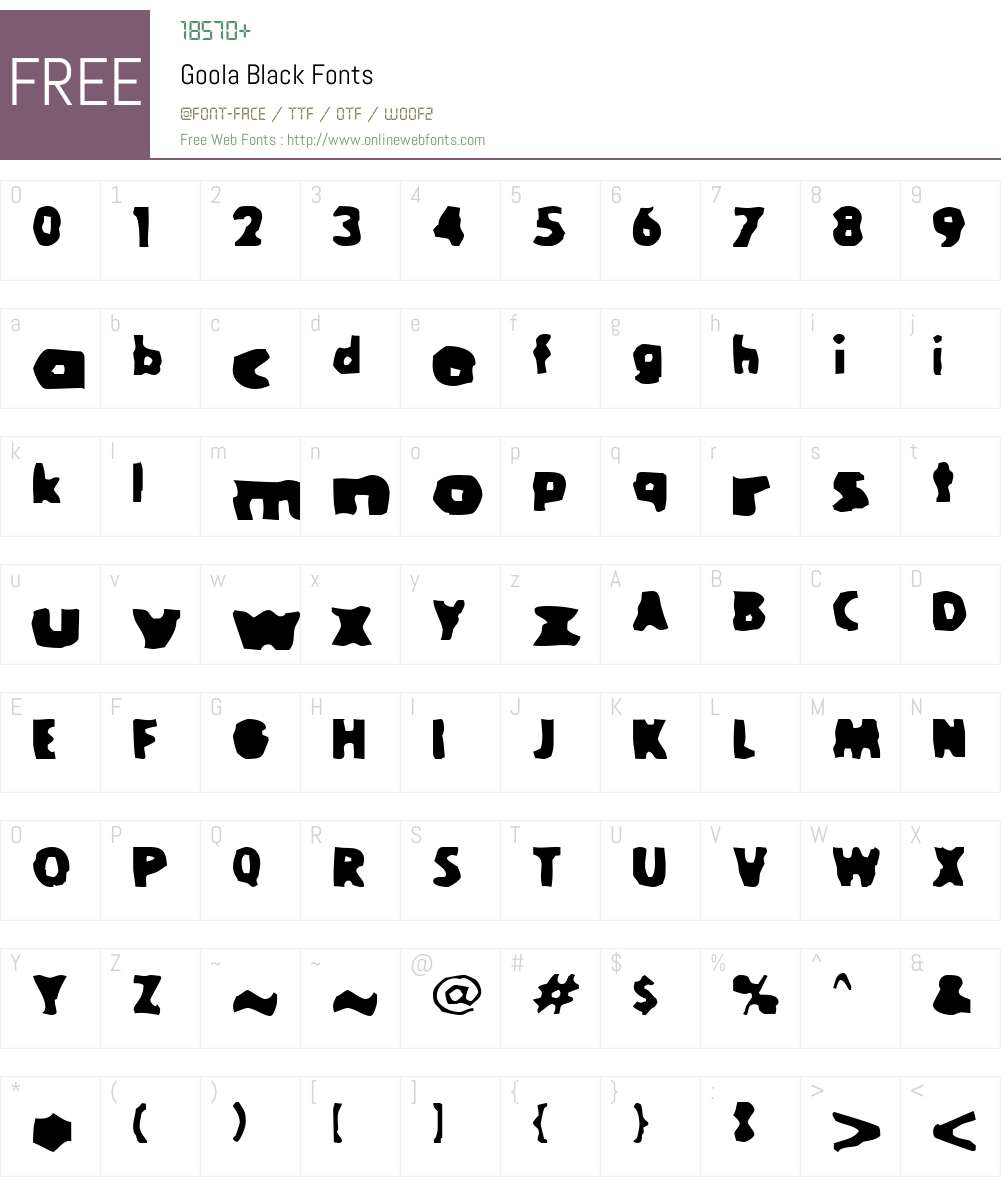 Goola Font Screenshots