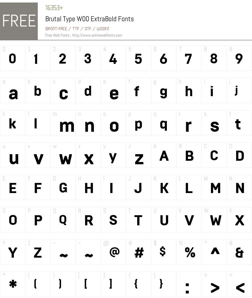 Brutal Type Font Screenshots