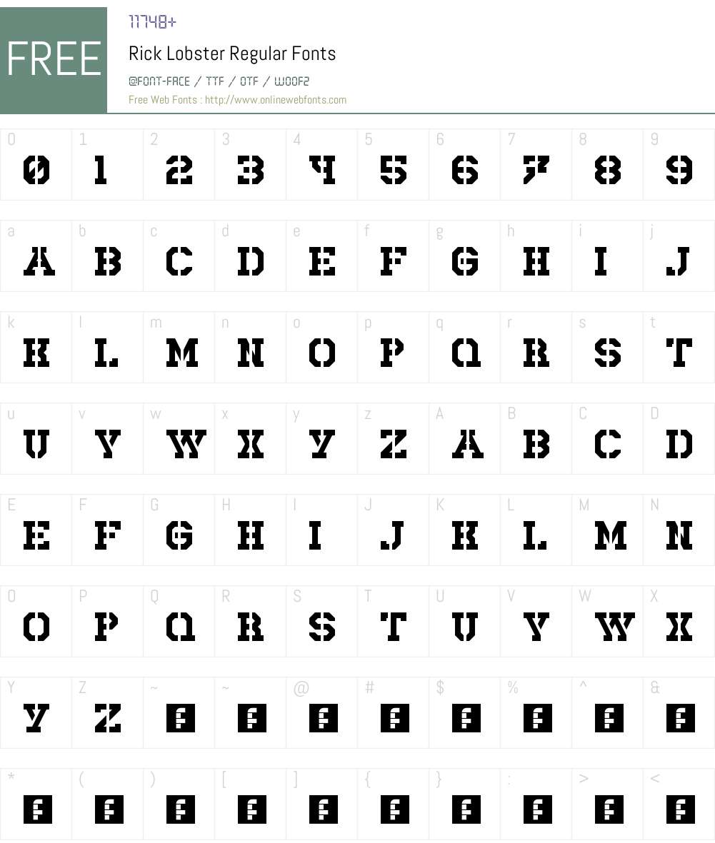 Rick Lobster Font Screenshots