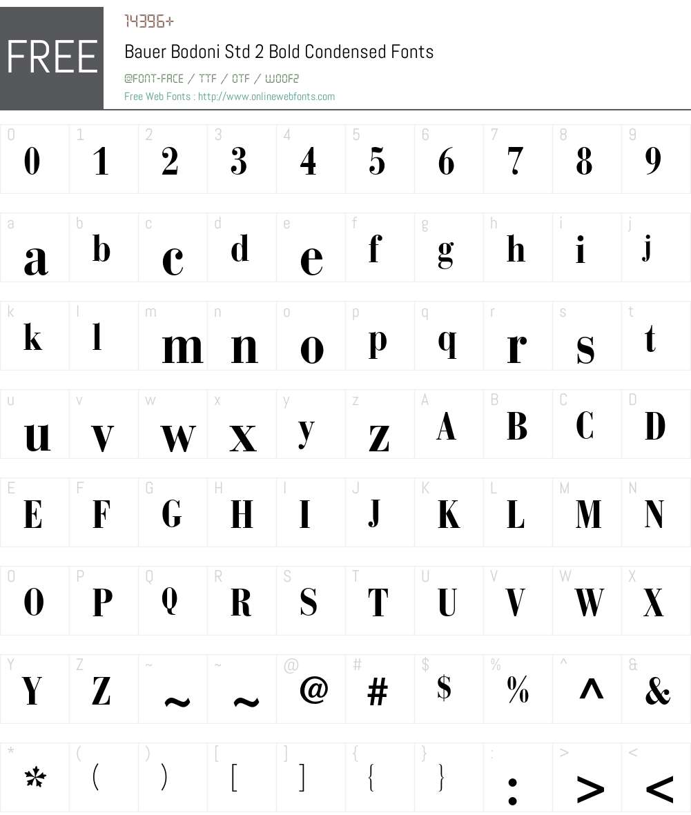 Bauer Bodoni Std 2 Font Screenshots