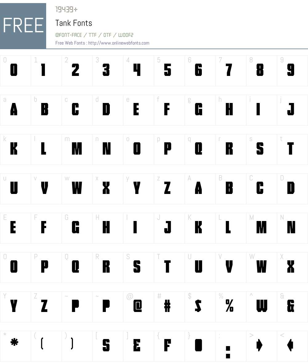 Tank Font Screenshots