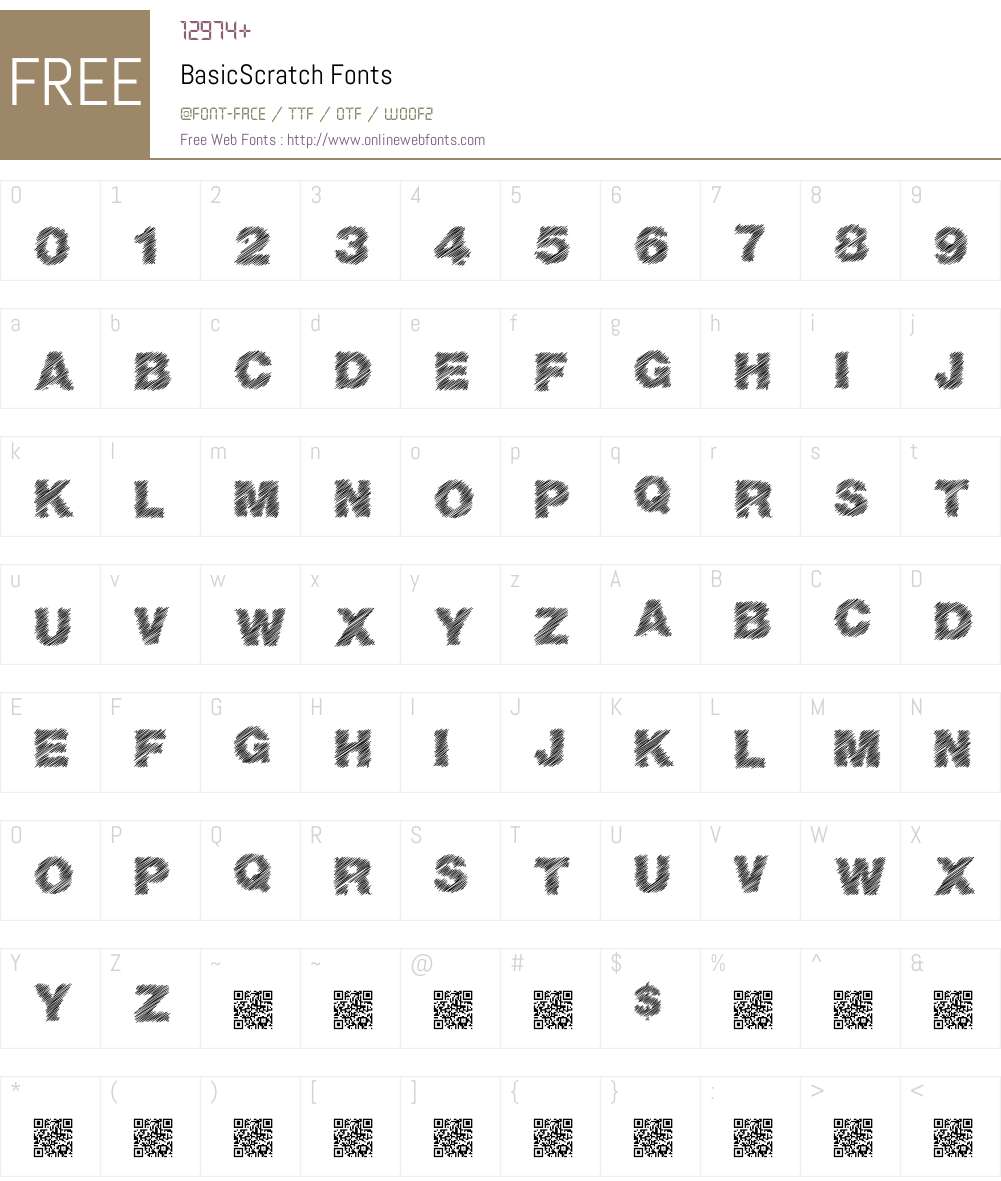 BasicScratch Font Screenshots