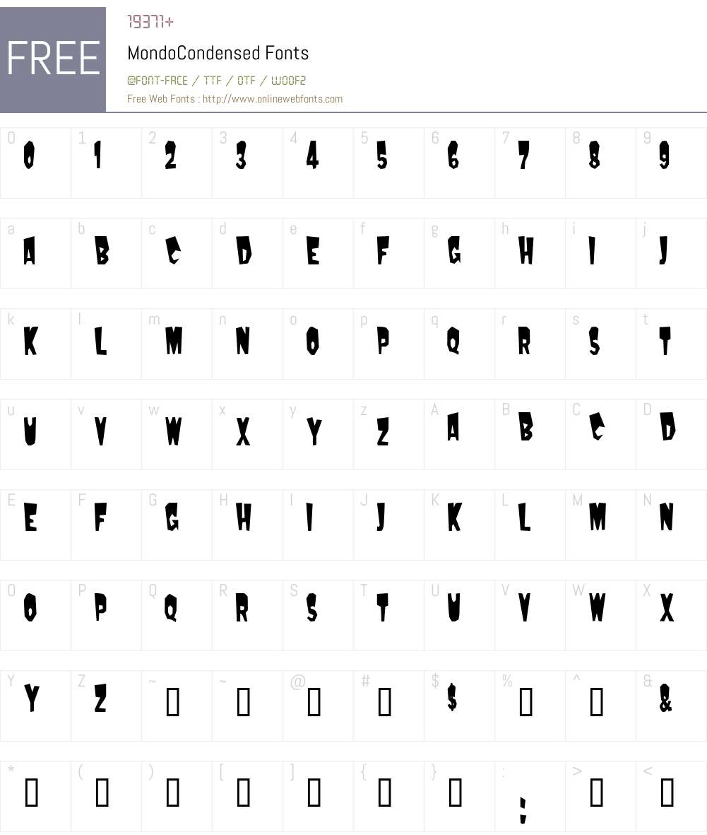 MondoCondensed Font Screenshots