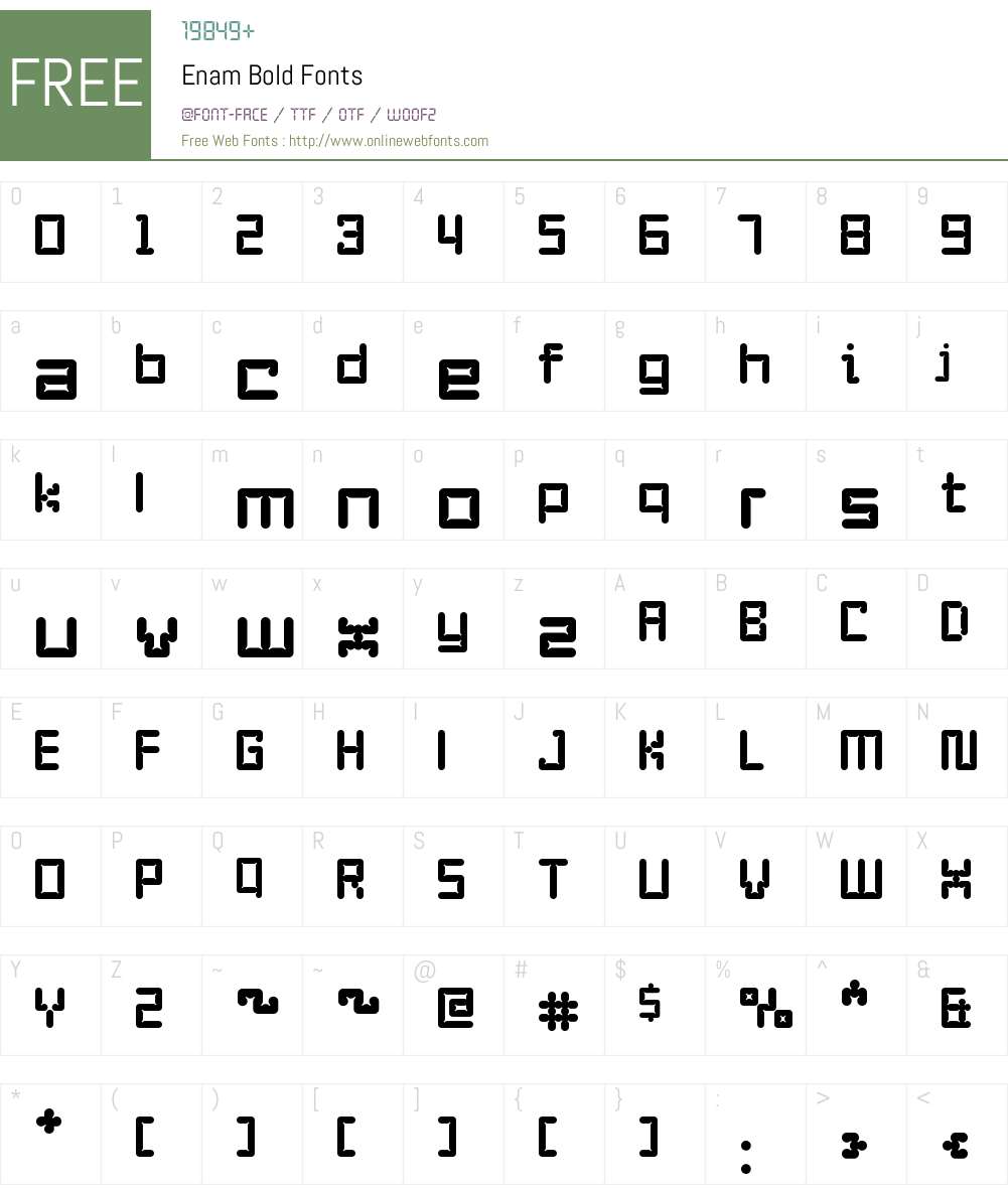 Enam Font Screenshots