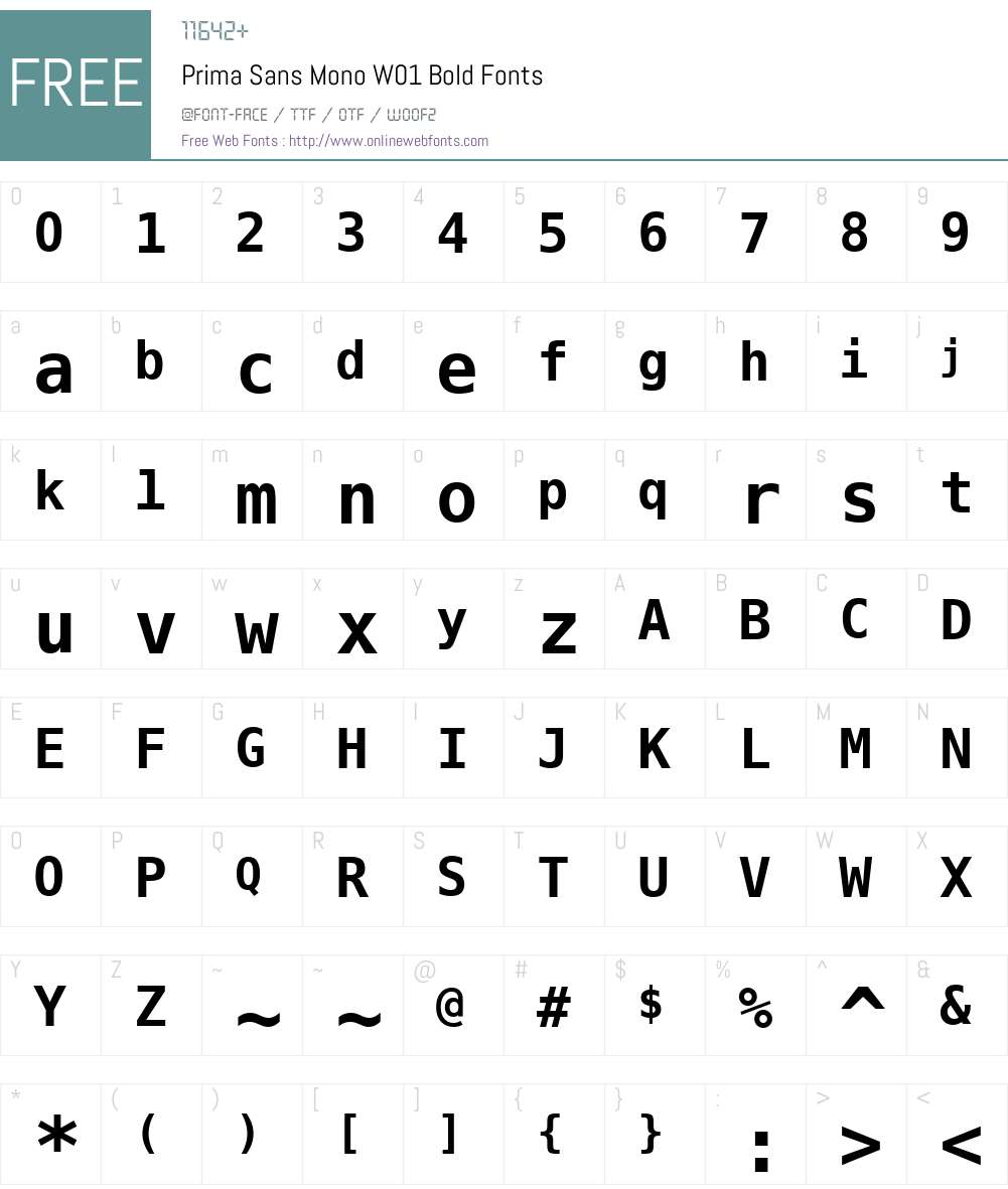 PrimaSansMonoW01-Bold Font Screenshots