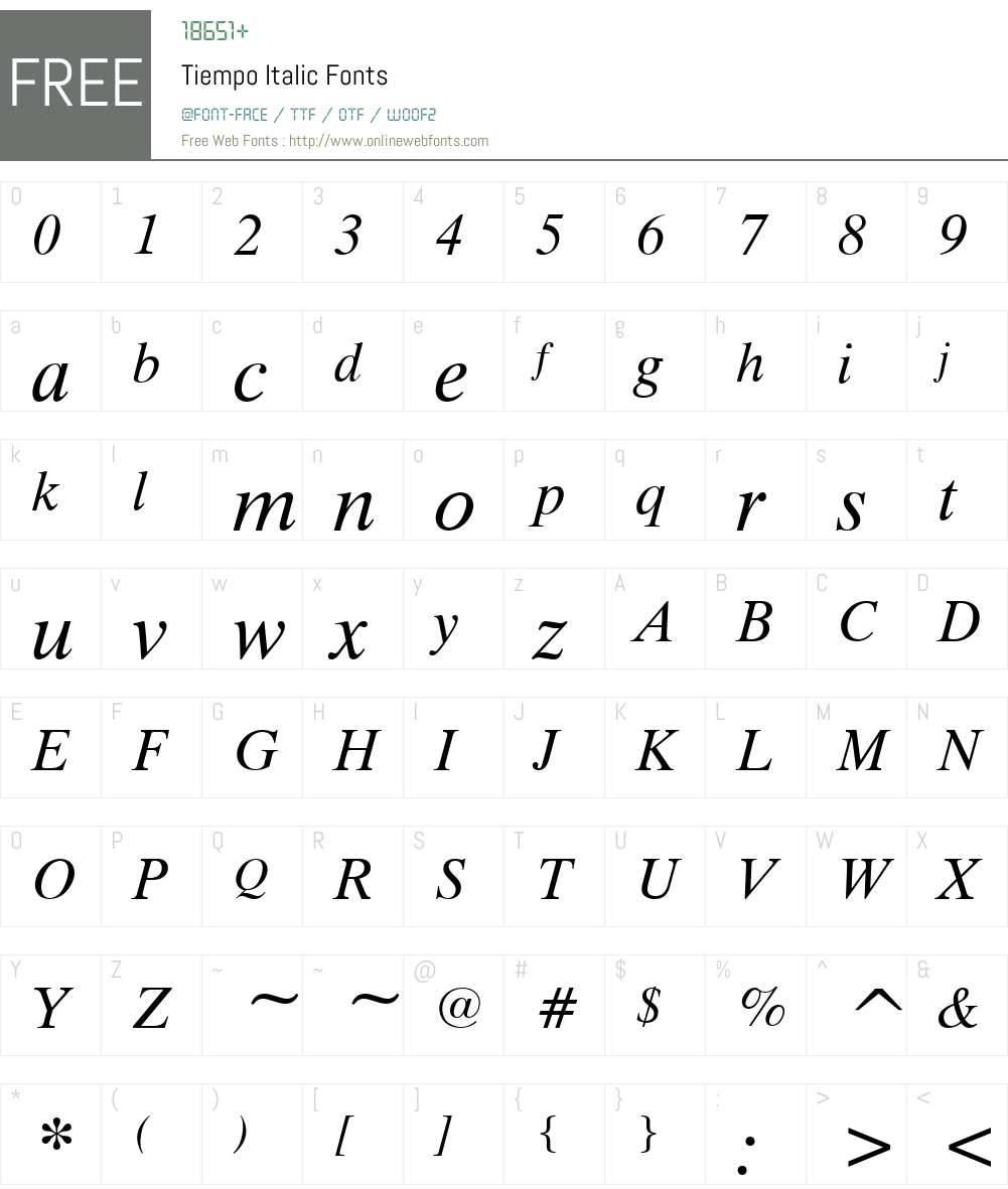 Tiempo Font Screenshots