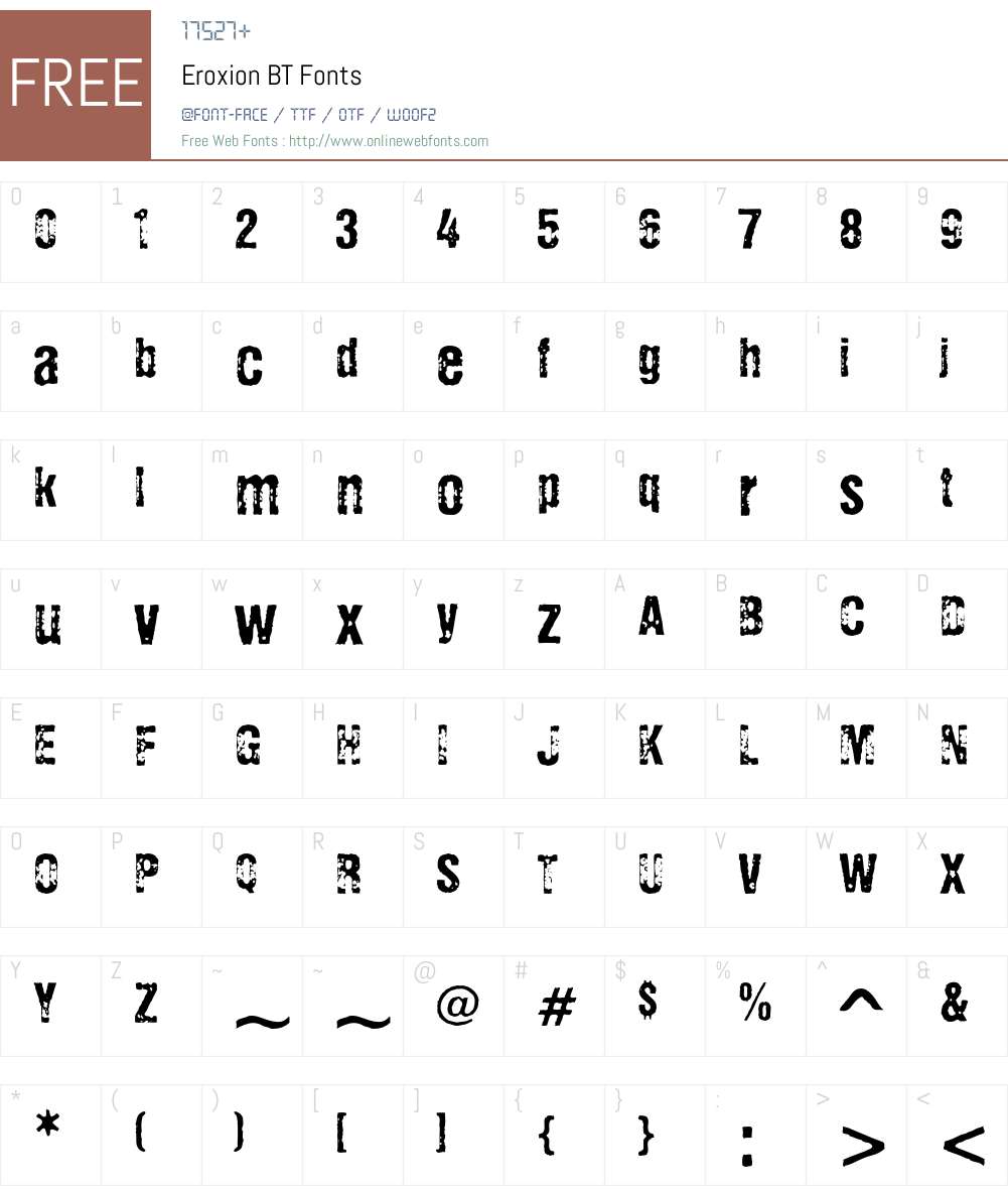 Eroxion BT Font Screenshots