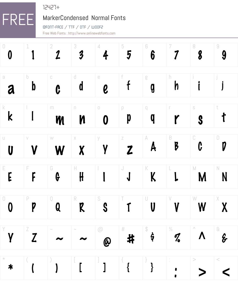 MarkerCondensed Font Screenshots