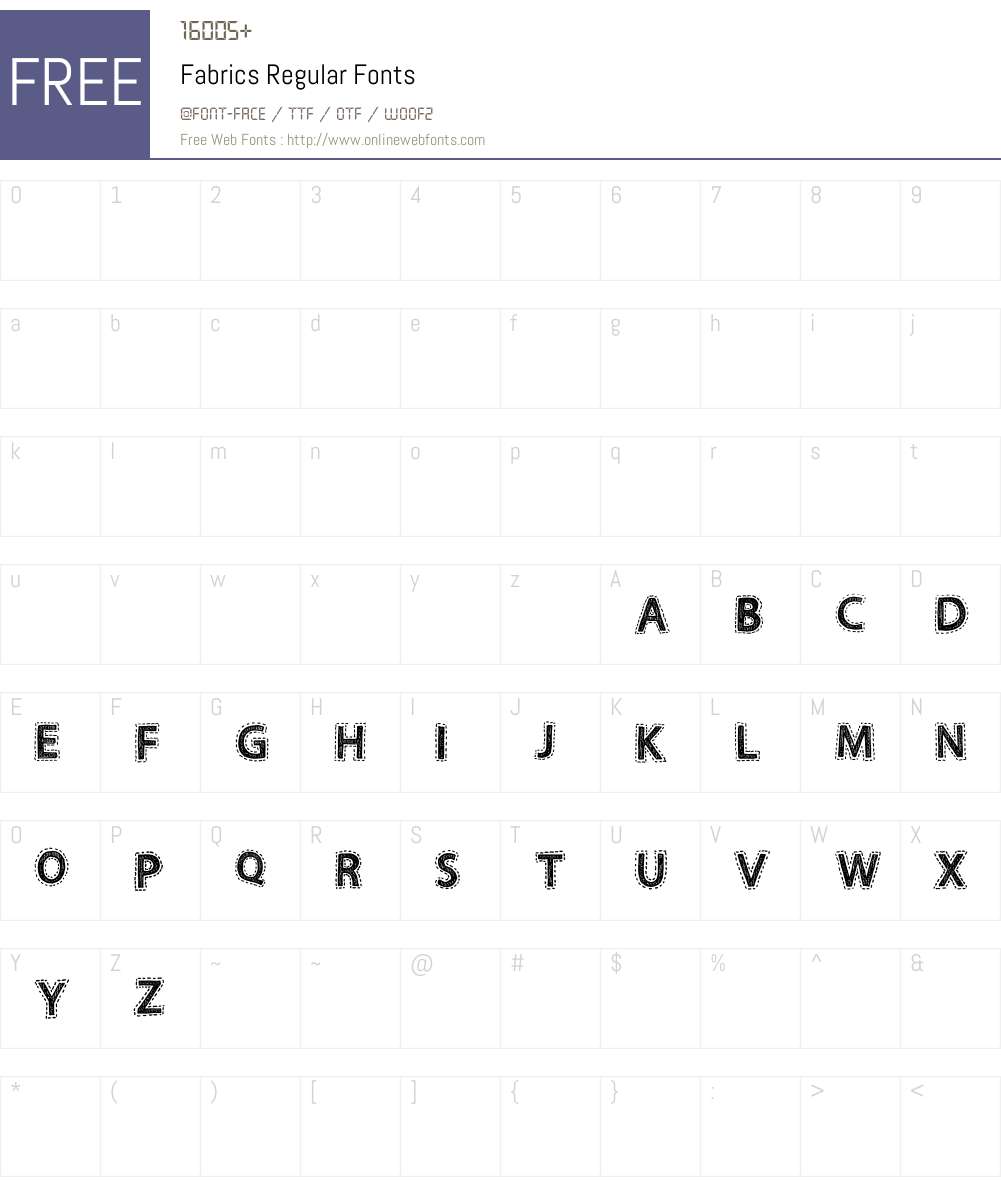 Fabrics Font Screenshots