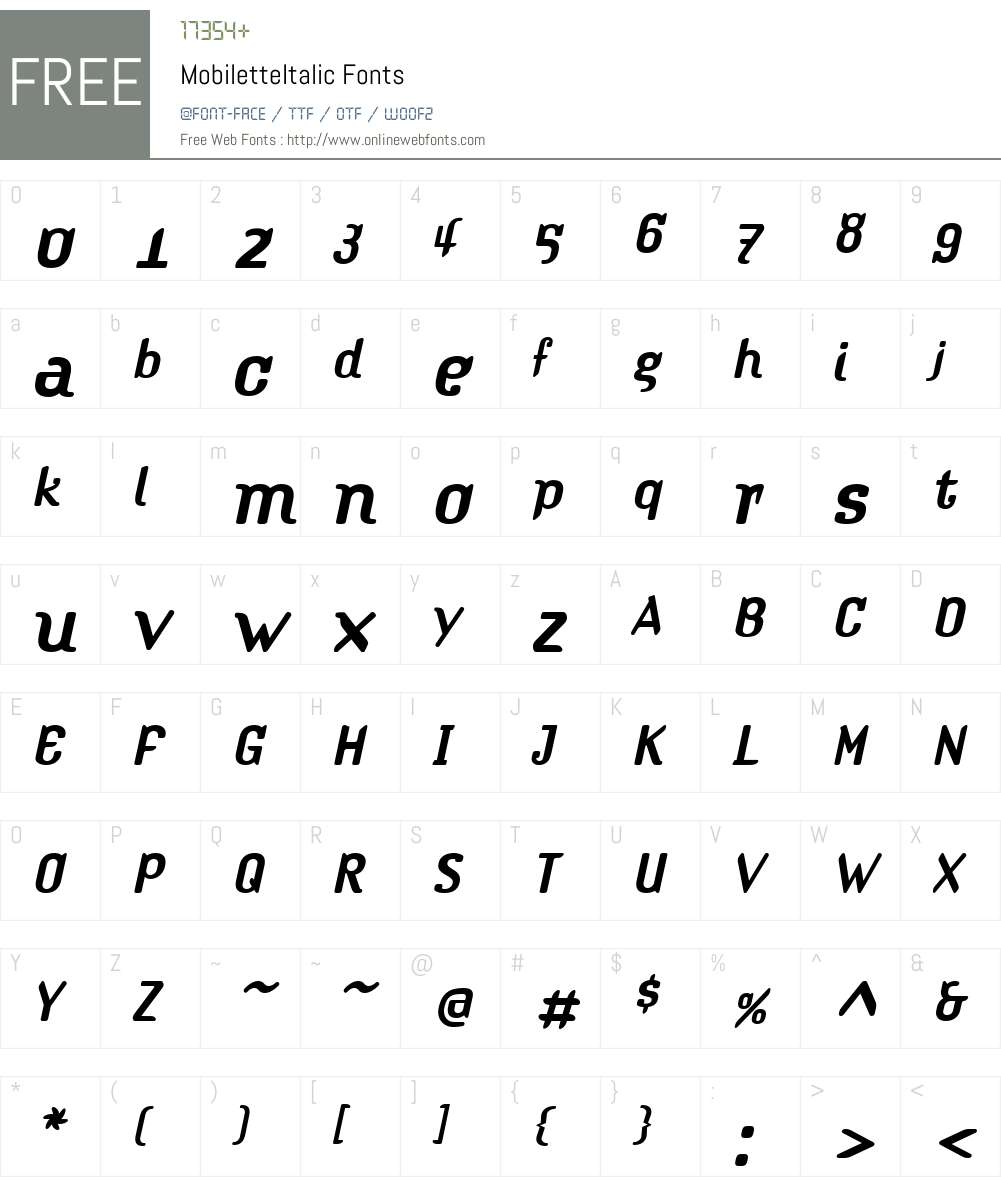 MobiletteW00-It Font Screenshots