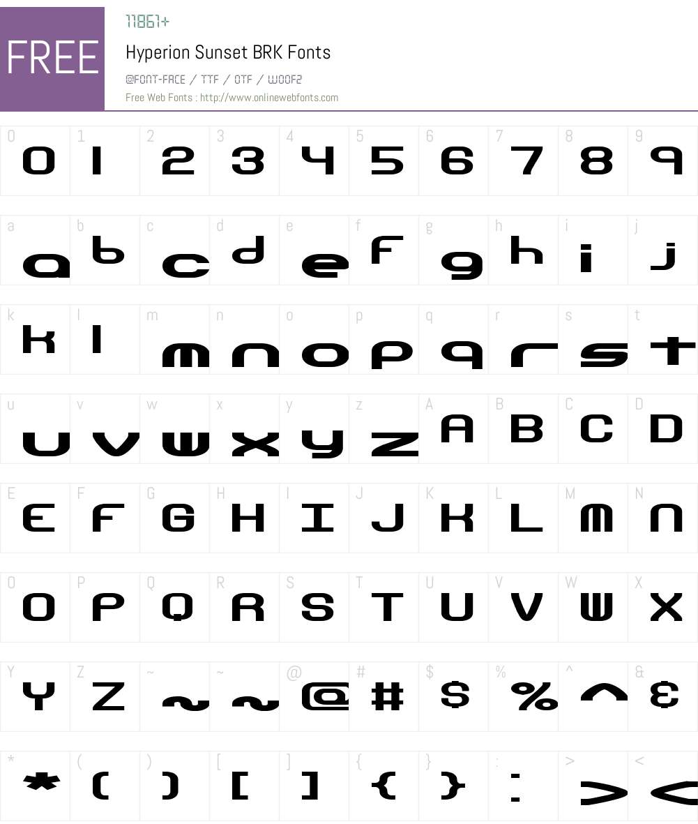 Hyperion Sunset BRK V1 1.09 Fonts Free Download - OnlineWebFonts.COM