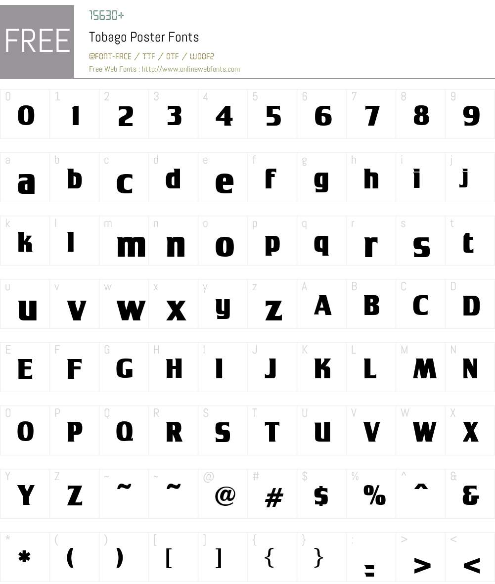 Tobago Poster Font Screenshots