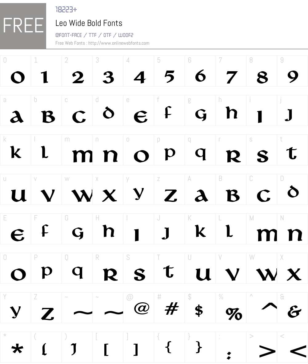 Leo Wide Font Screenshots