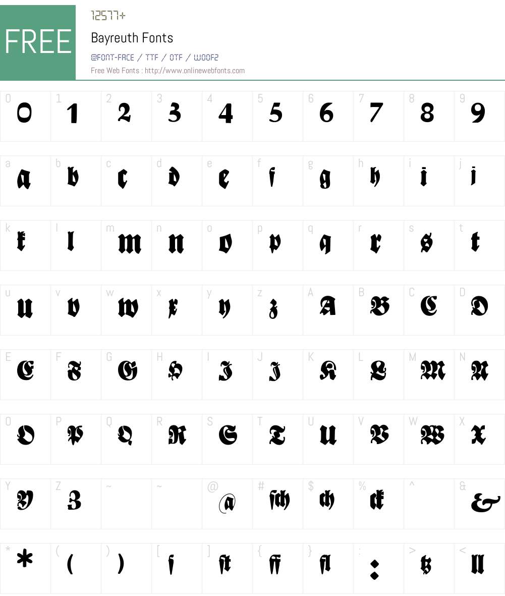 Bayreuth Font Screenshots