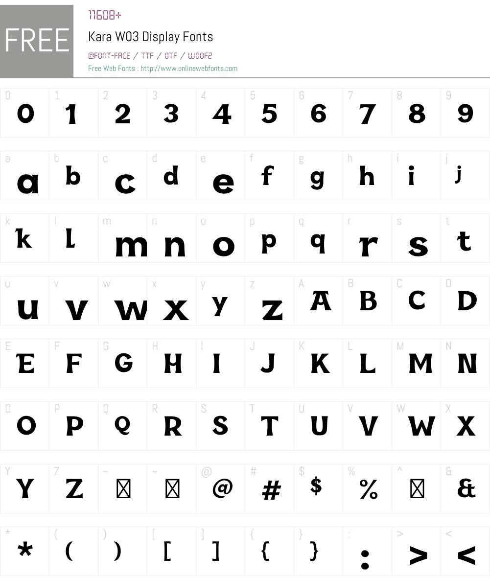 Kara Font Screenshots