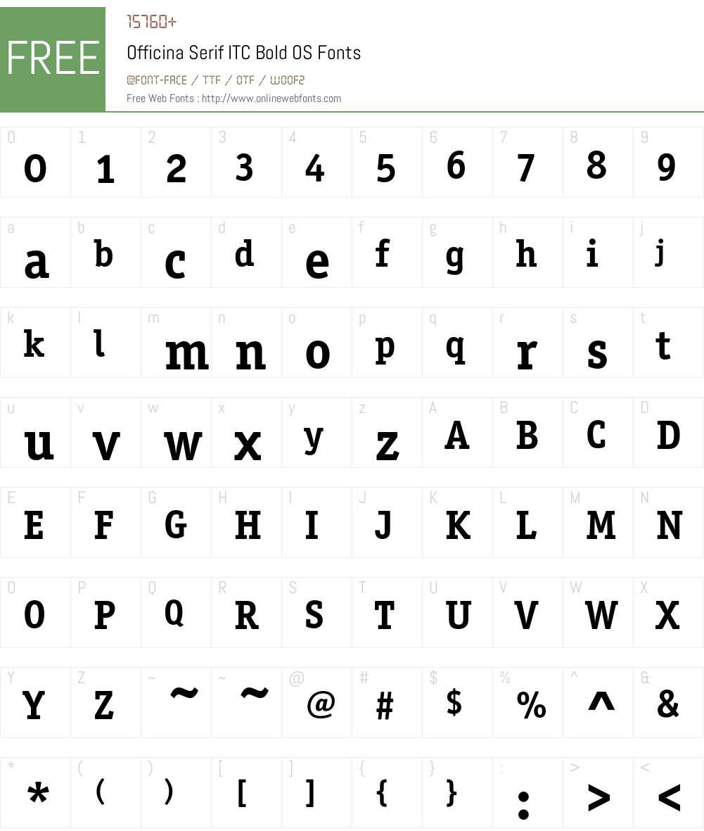 Officina Serif ITC Font Screenshots