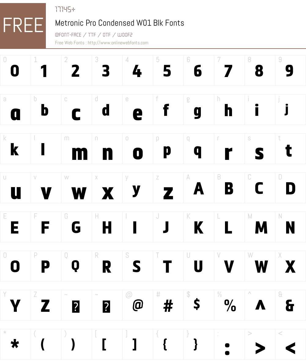 MetronicProCondensedW01-Blk Font Screenshots