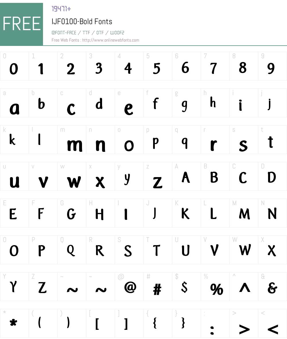 IJF0100 Font Screenshots