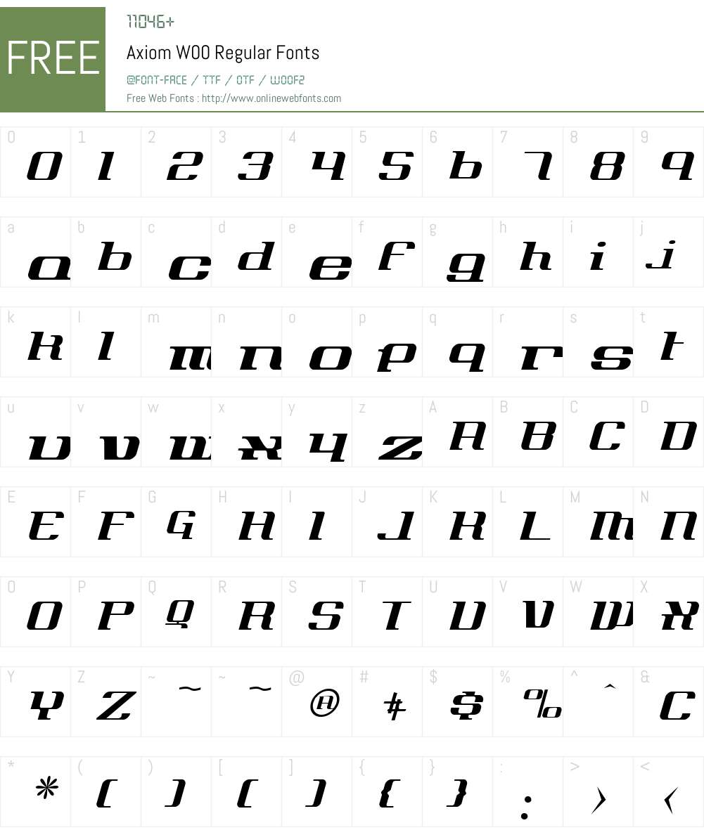 Axiom Font Screenshots