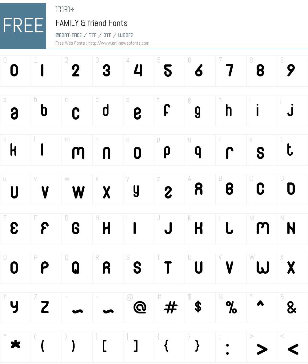 FAMILY & friend Font Screenshots