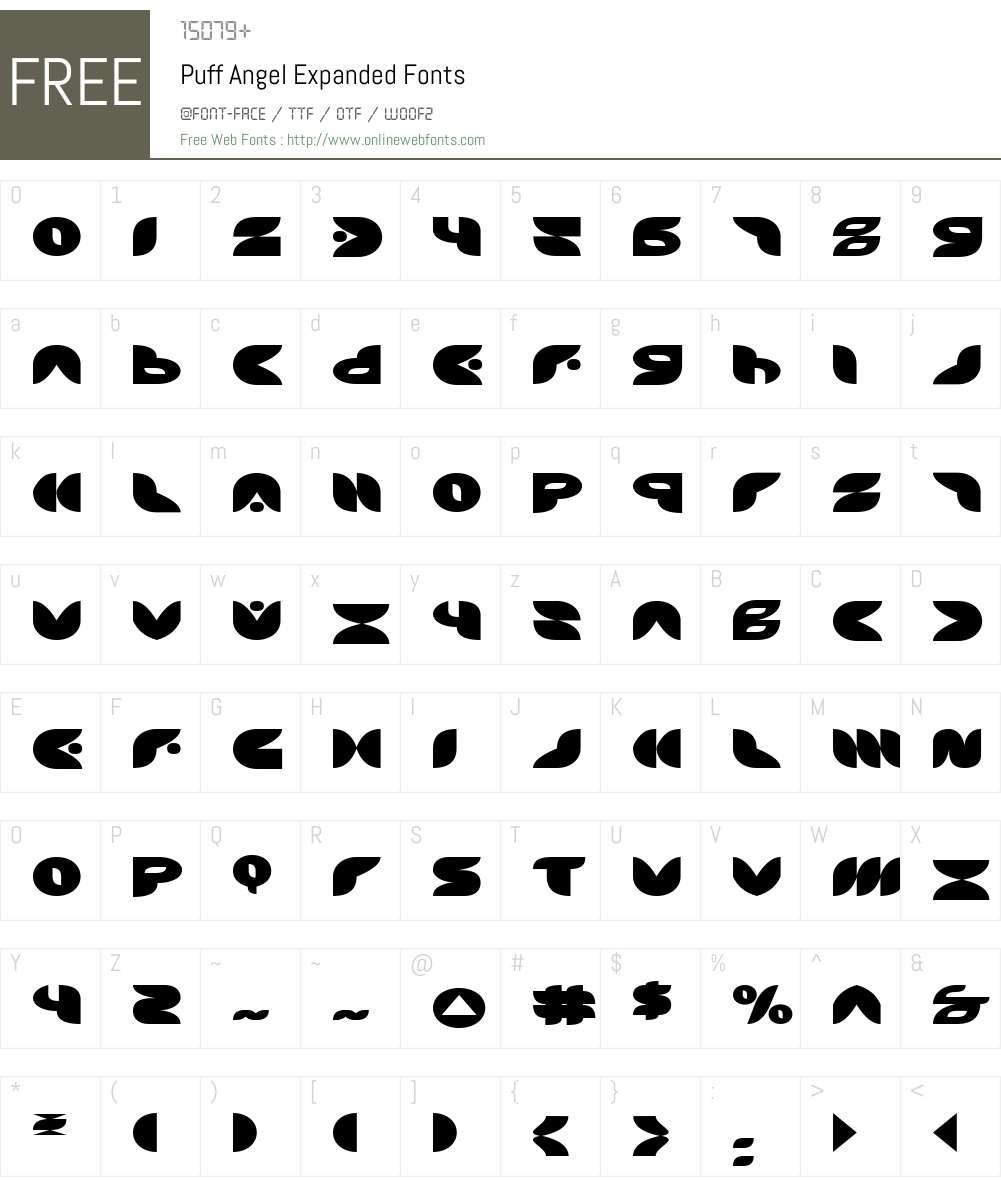 Puff Angel Expanded Font Screenshots