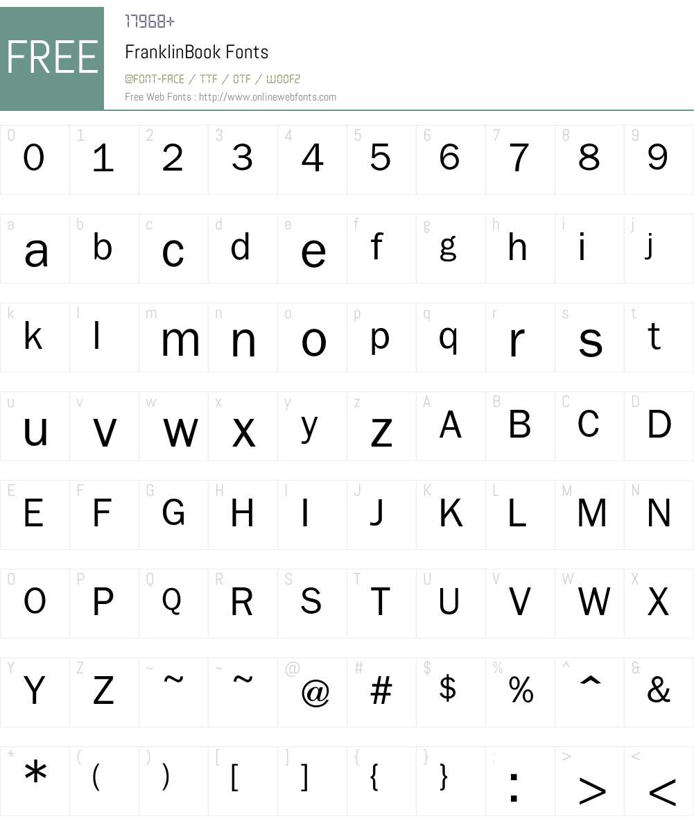Franklin Font Screenshots