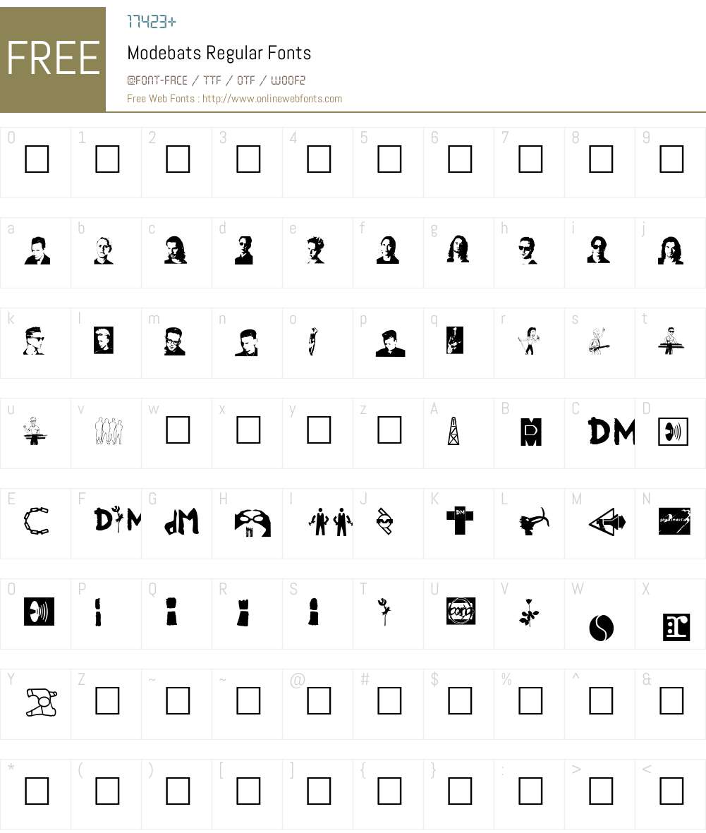 Modebats Font Screenshots