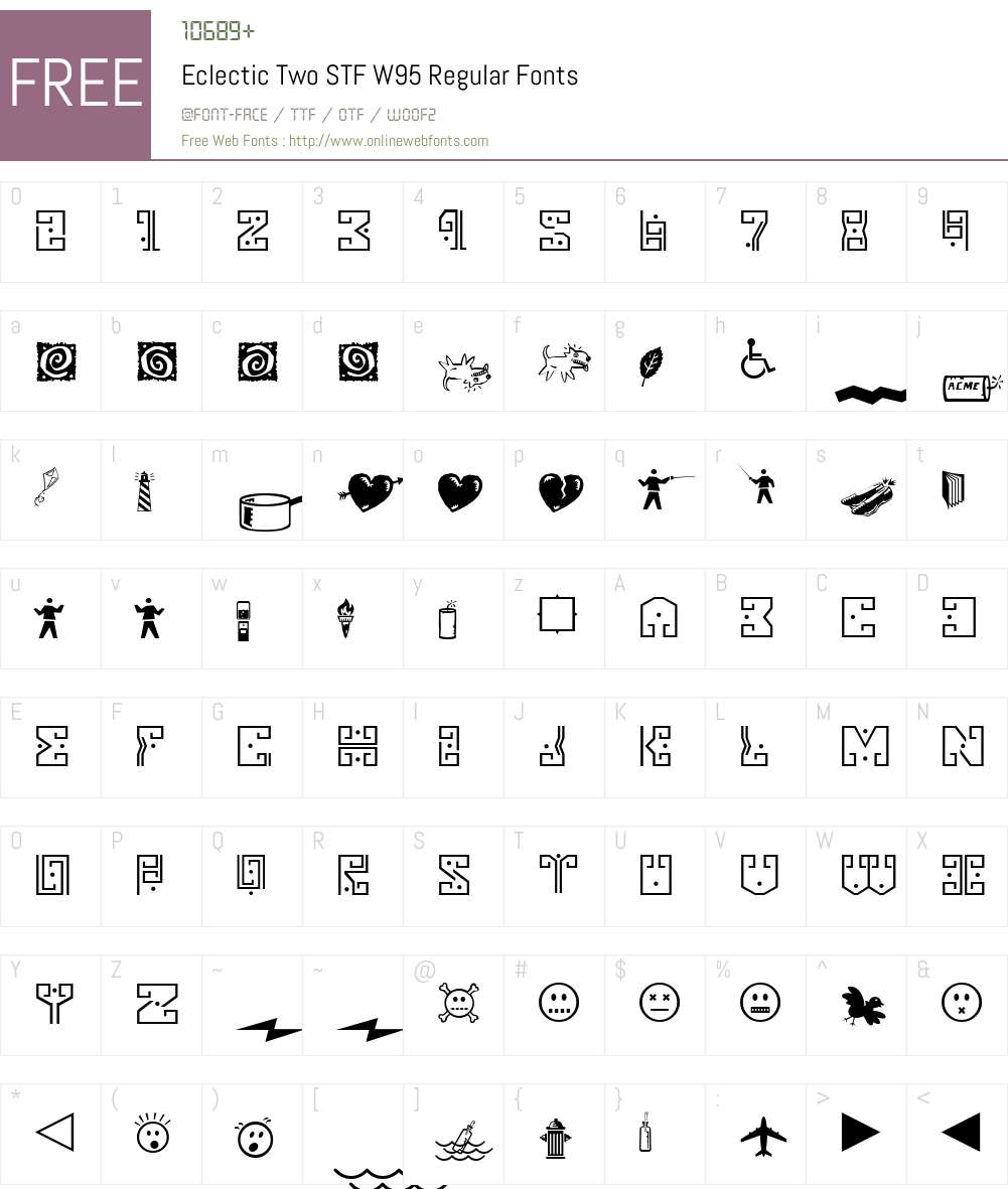 EclecticTwoSTFW95-Regular Font Screenshots