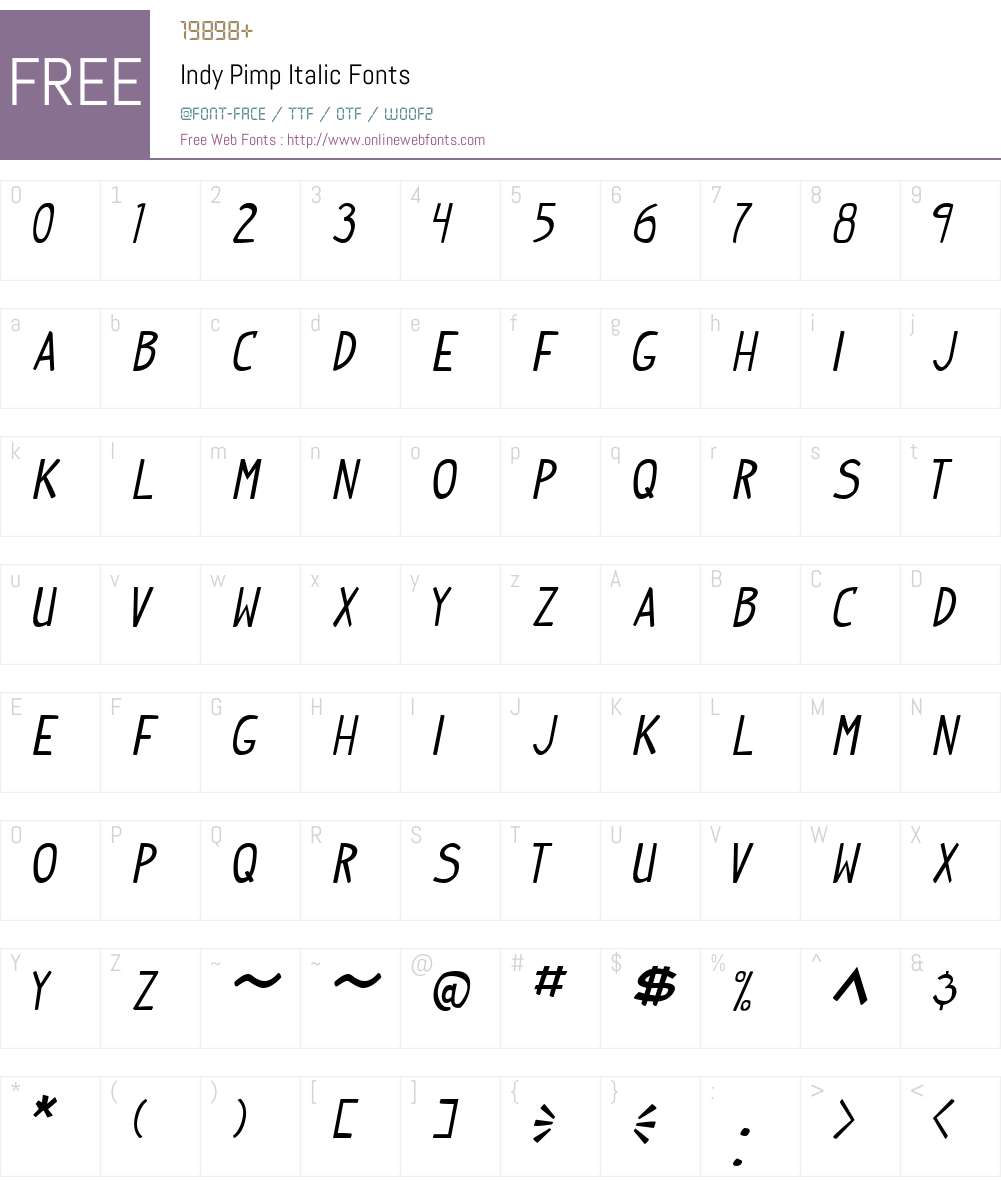 Indy Pimp Font Screenshots