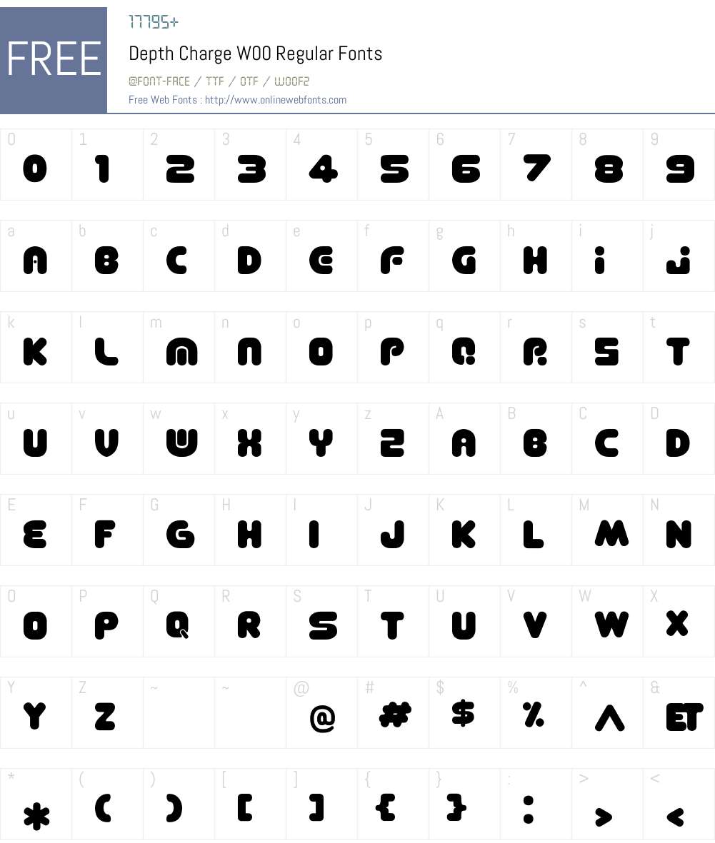 Depth Charge Font Screenshots