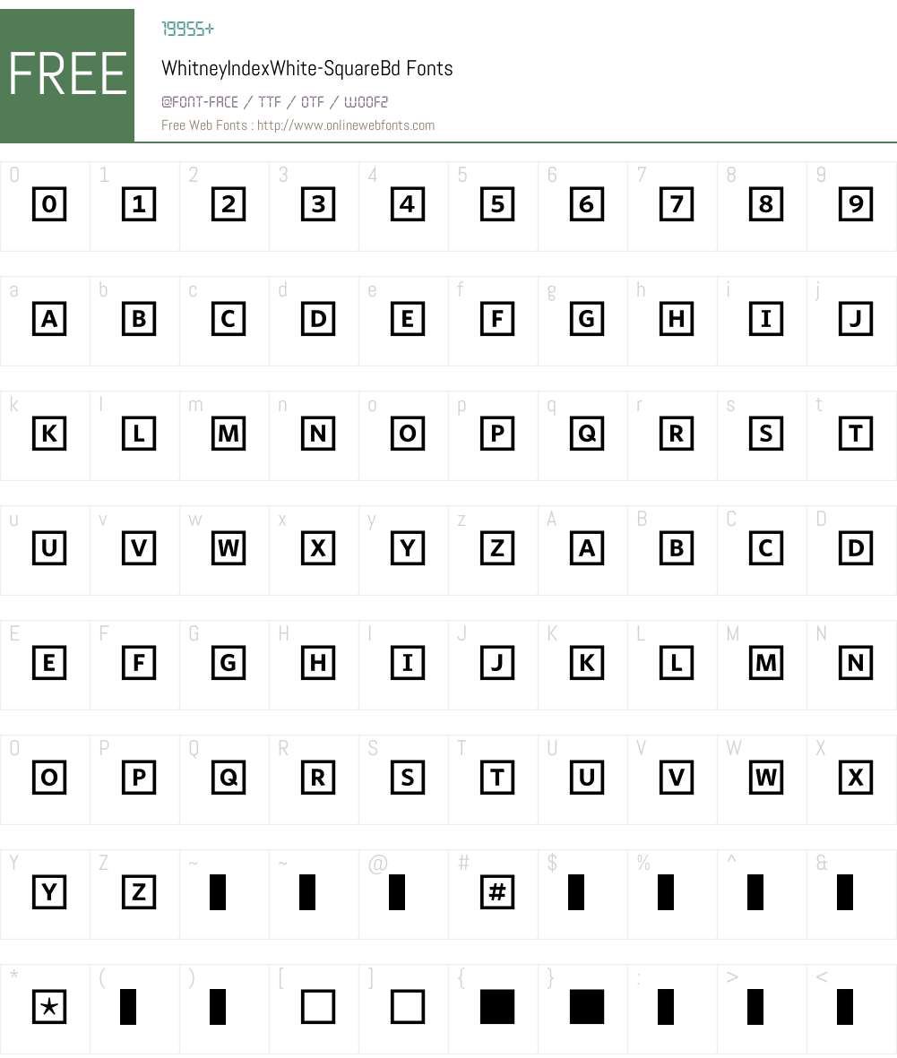 WhitneyIndexWhite Font Screenshots
