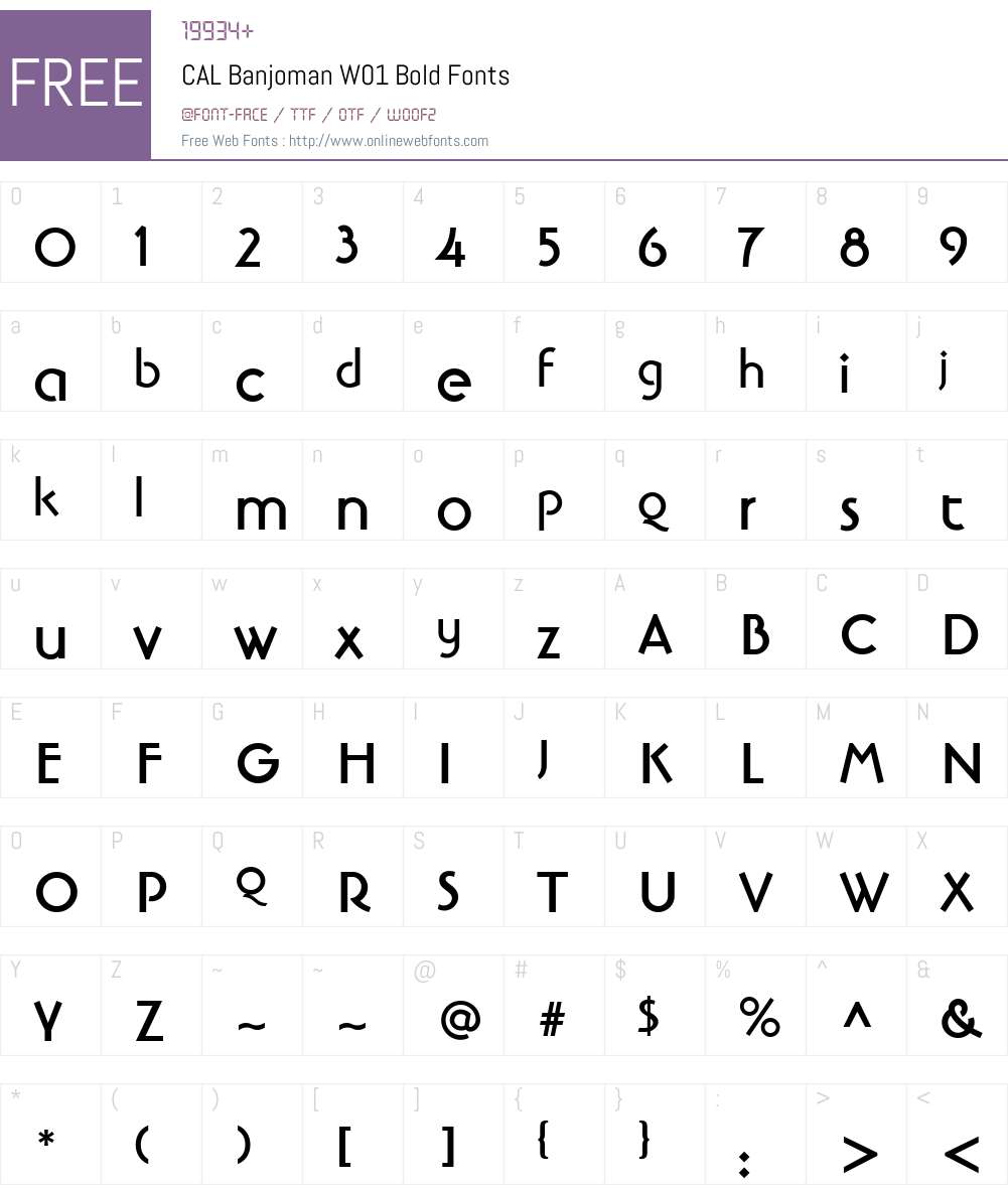 CALBanjomanW01-Bold Font Screenshots