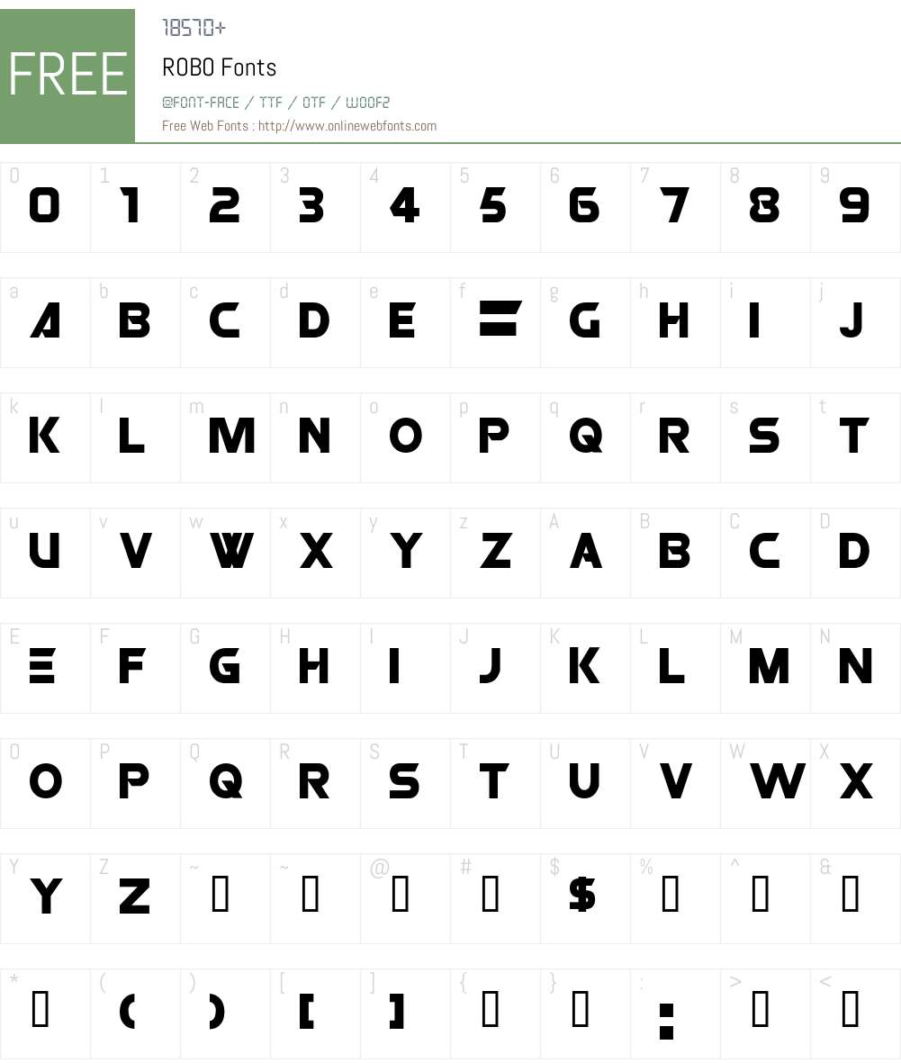 ROBO Font Screenshots