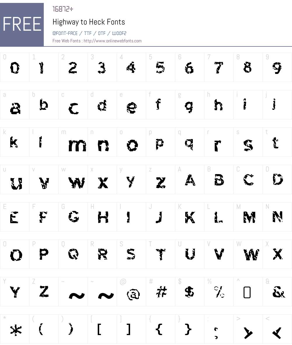 Highway to Heck Font Screenshots