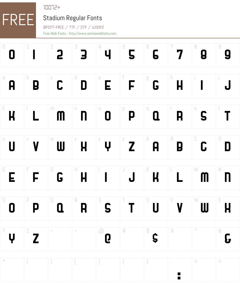 Stadium Font Screenshots