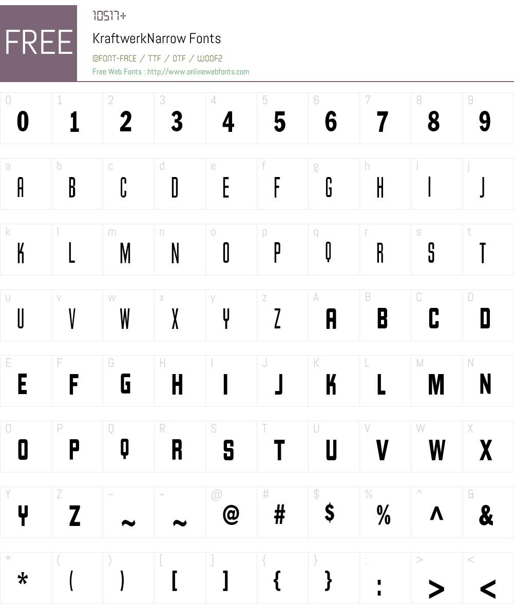 Kraftwerk Font Screenshots