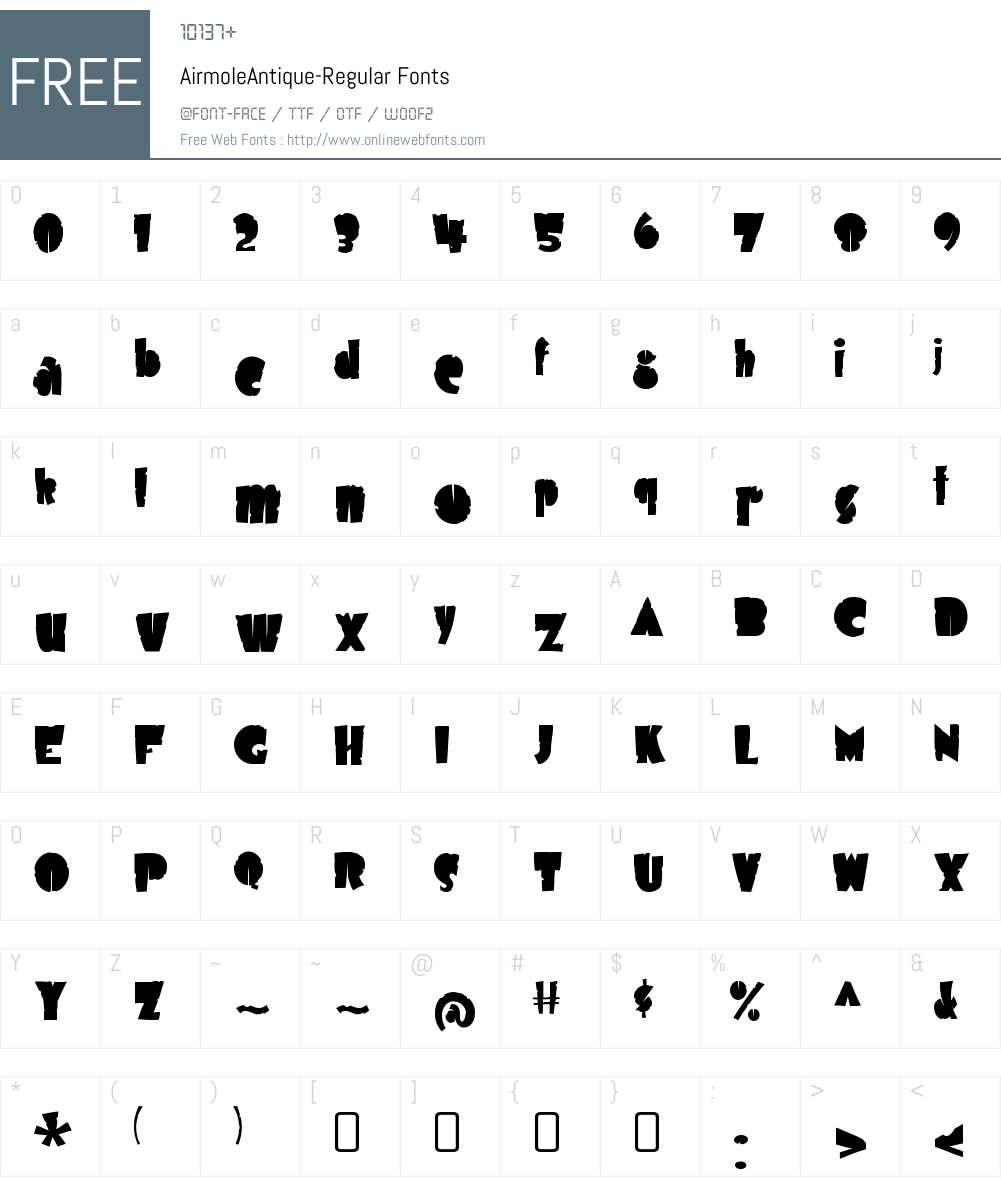 Airmole Font Screenshots
