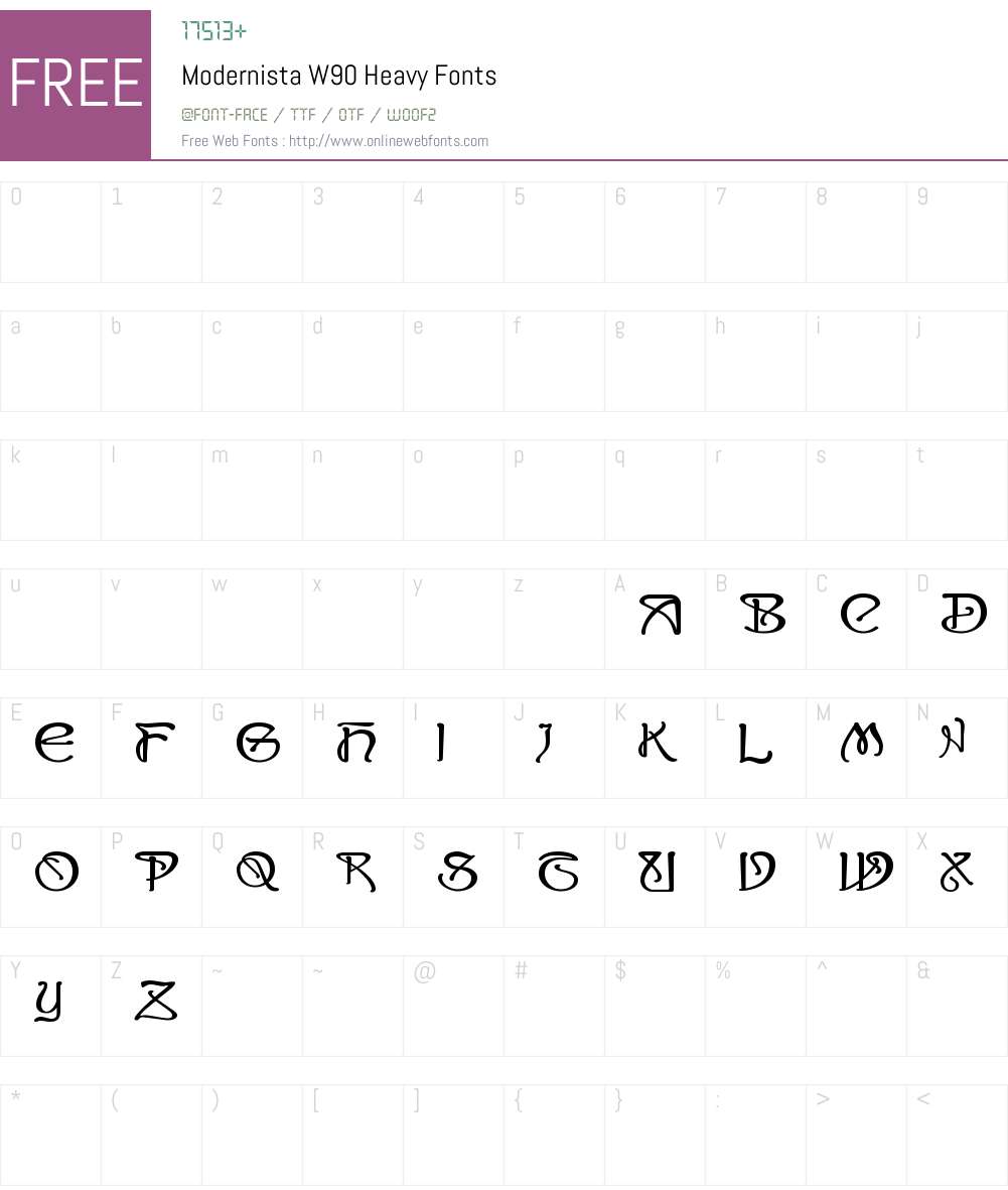 ModernistaW90-Heavy Font Screenshots
