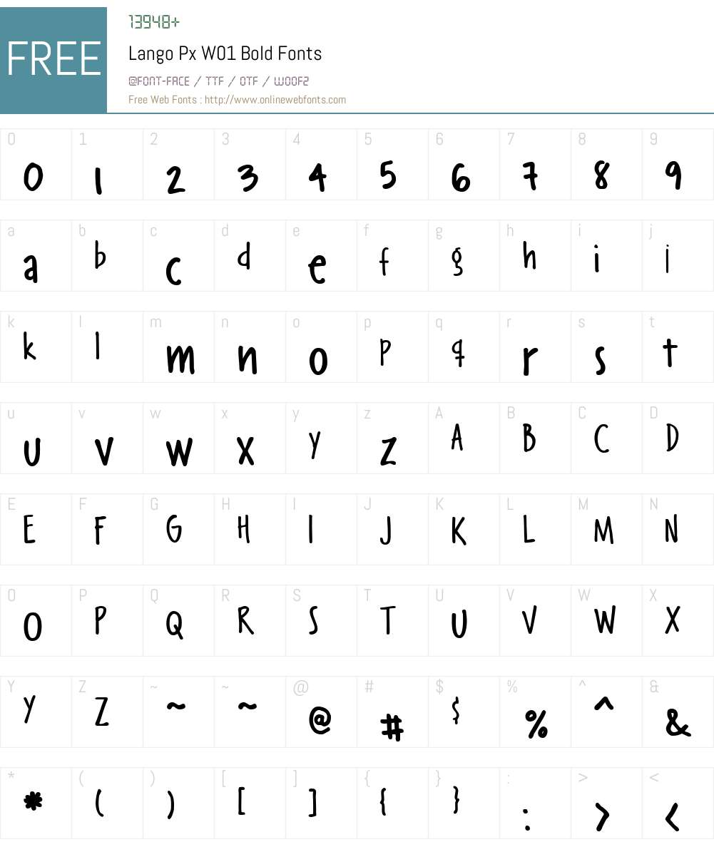 LangoPxW01-Bold Font Screenshots