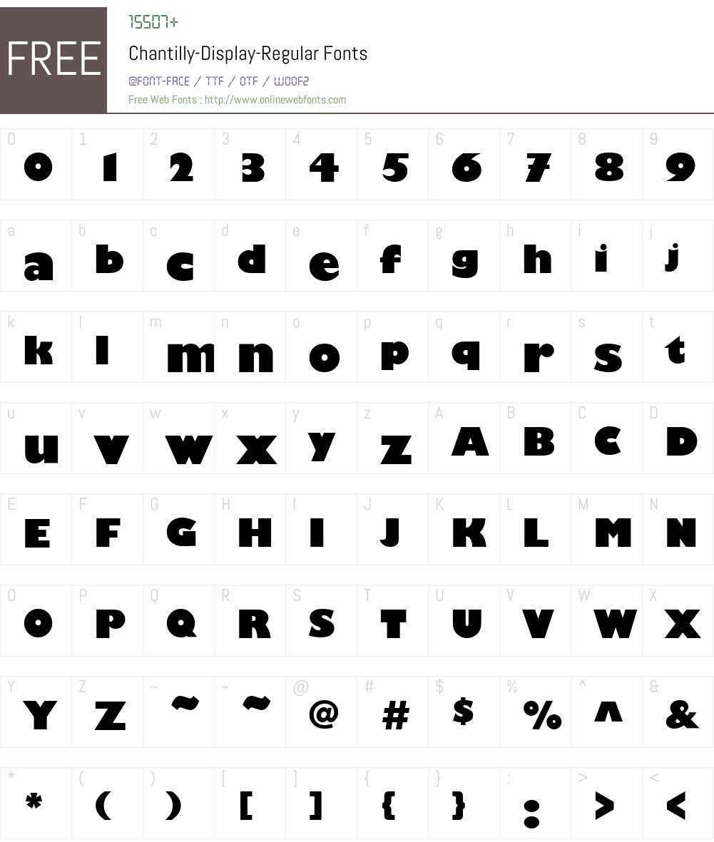 Chantilly-Display Font Screenshots