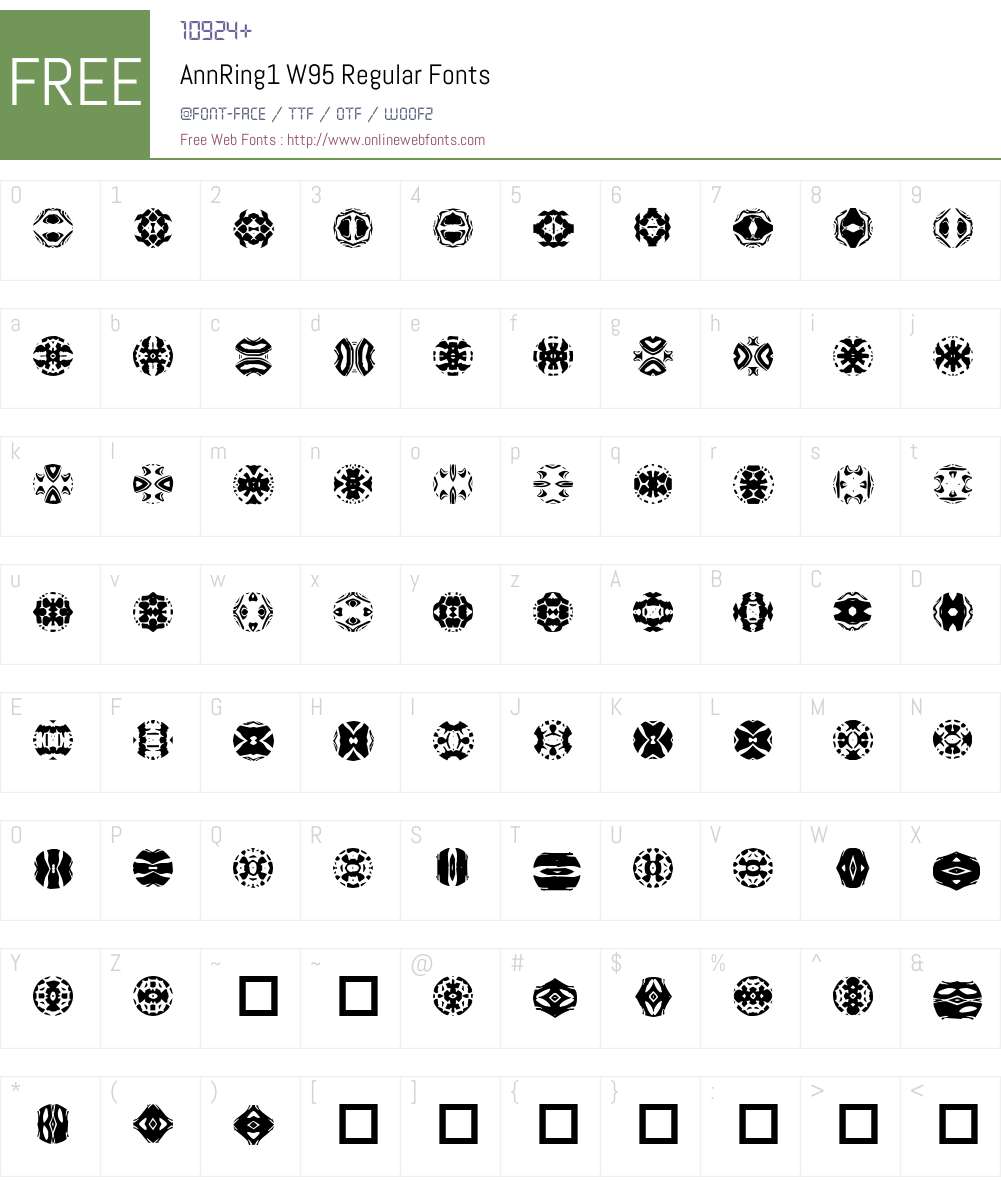 AnnRing1 Font Screenshots