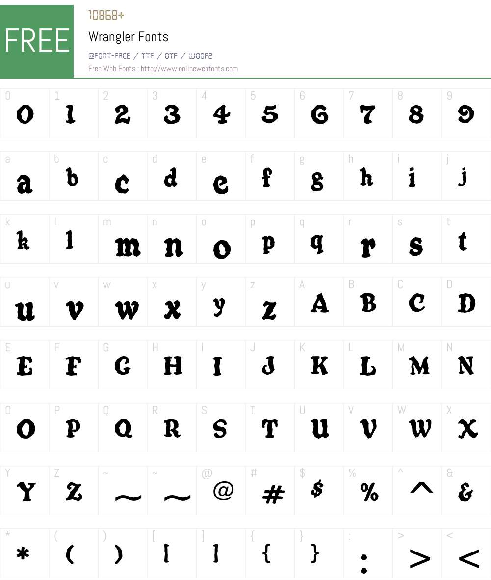 Wrangler Font Screenshots