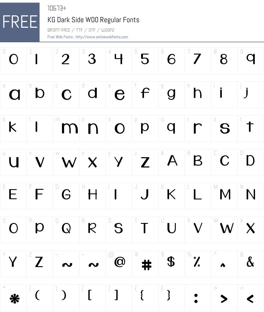 KGDarkSideW00-Regular Font Screenshots