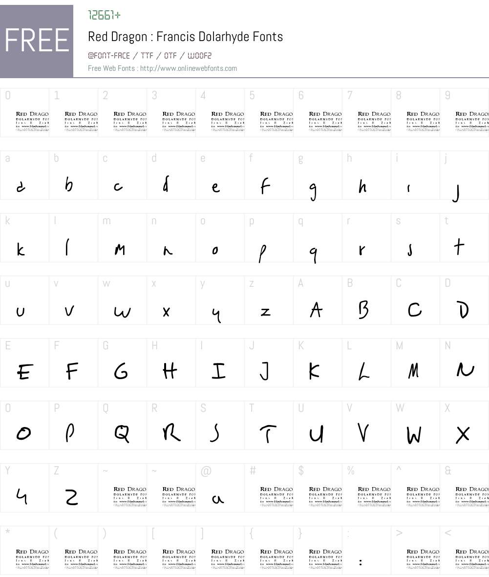 Red Dragon : Francis Dolarhyde Font Screenshots