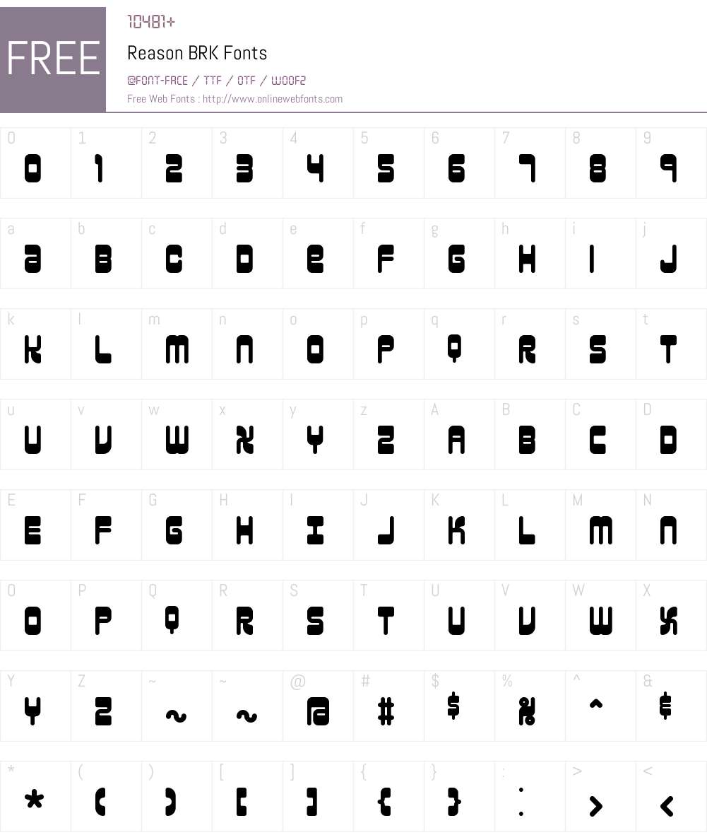 Reason BRK Font Screenshots